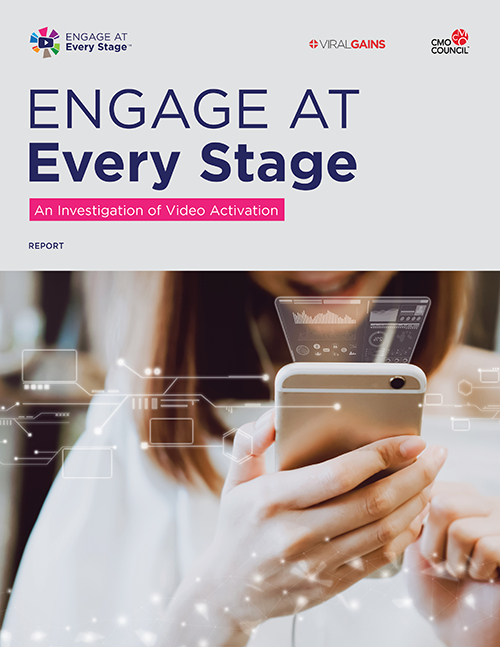 Report cover for Engage at Every Stage: An Investigation of Video Activation featuring a girl looking at a video on her phone