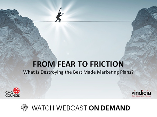 Custom Webcast Graphic for From Fear to Friction: What Is Destroying the Best Made Marketing Plans?
